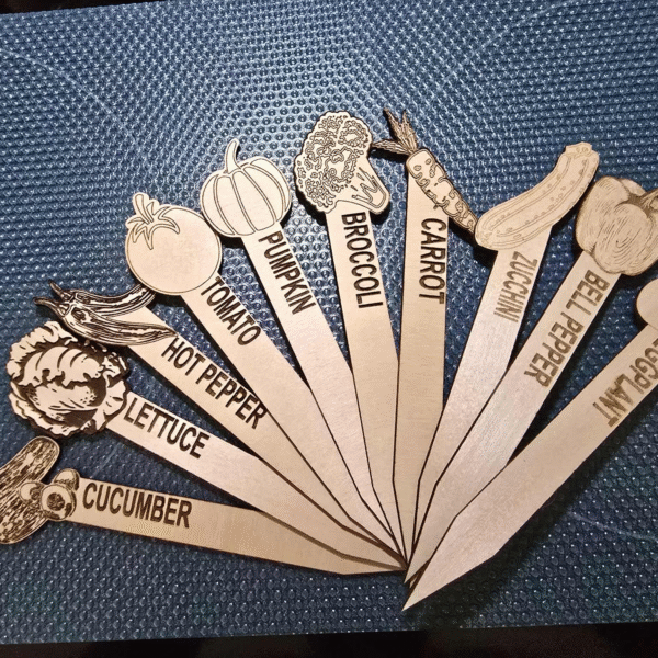 Wooden Garden Plant Markers Set