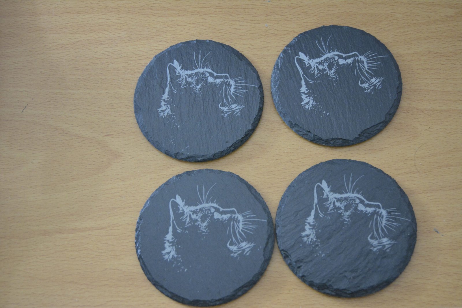 Slate Coasters with Cat Silhouette - Image 2