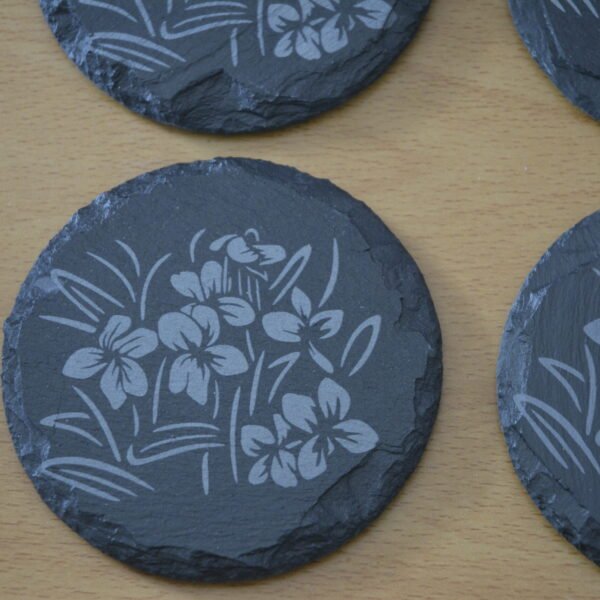 Decorative Floral Slate Coasters