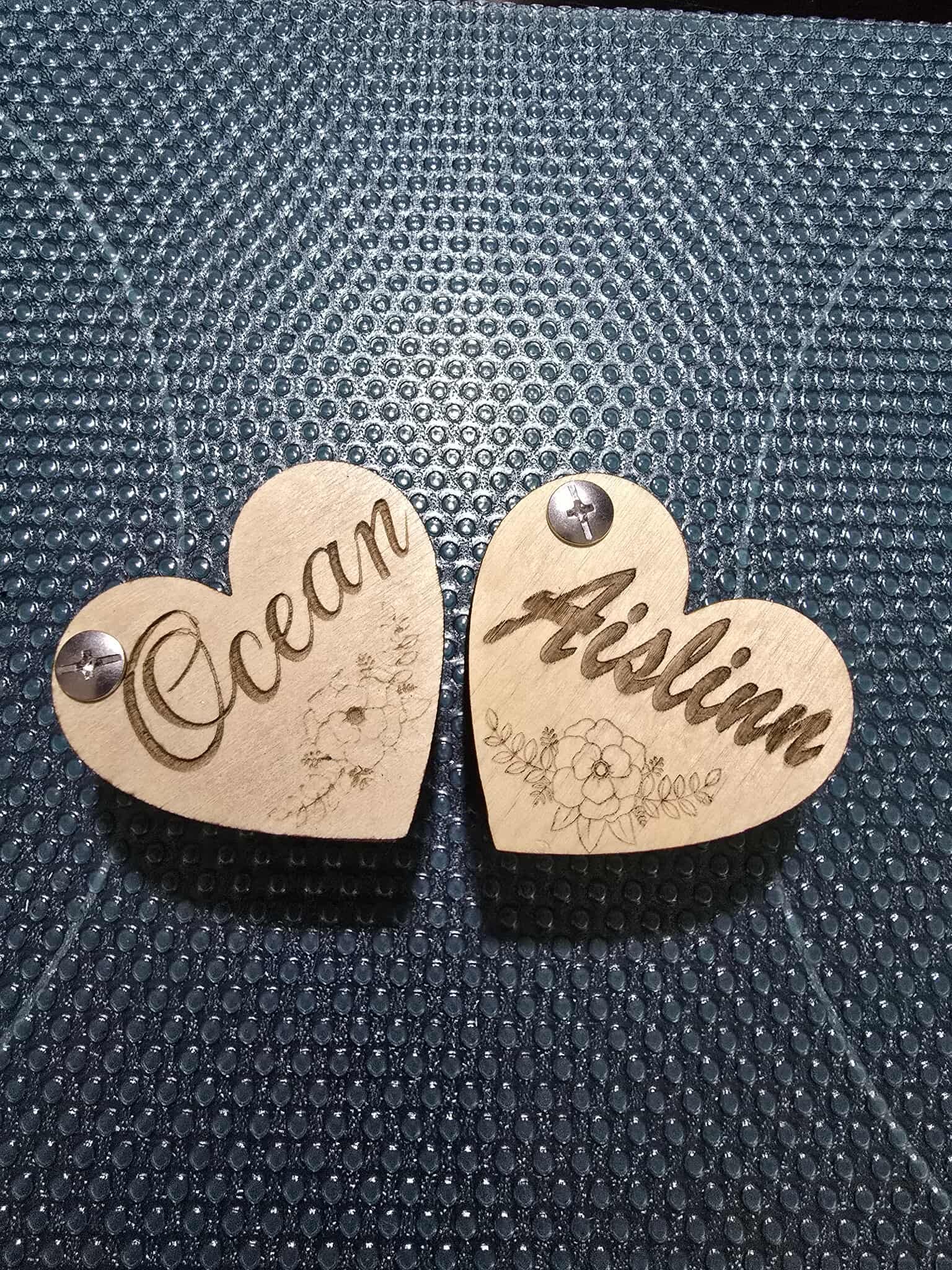 Personalized Wooden Heart-Shaped Boxes