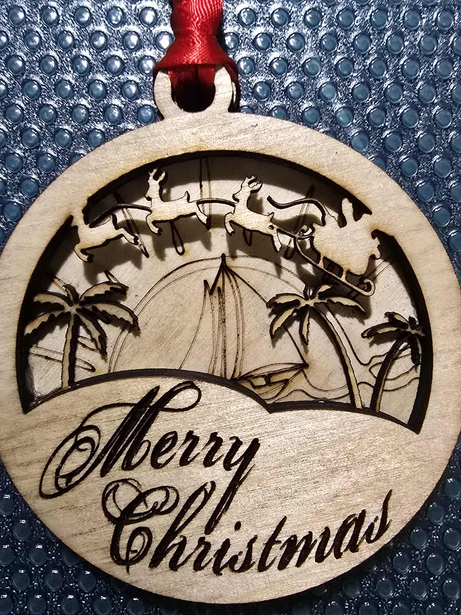 Wooden Merry Christmas Ornament