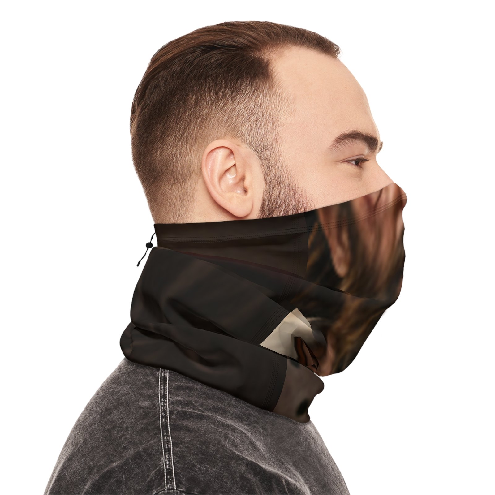 Cozy Winter Neck Gaiter with Drawstring - Image 6