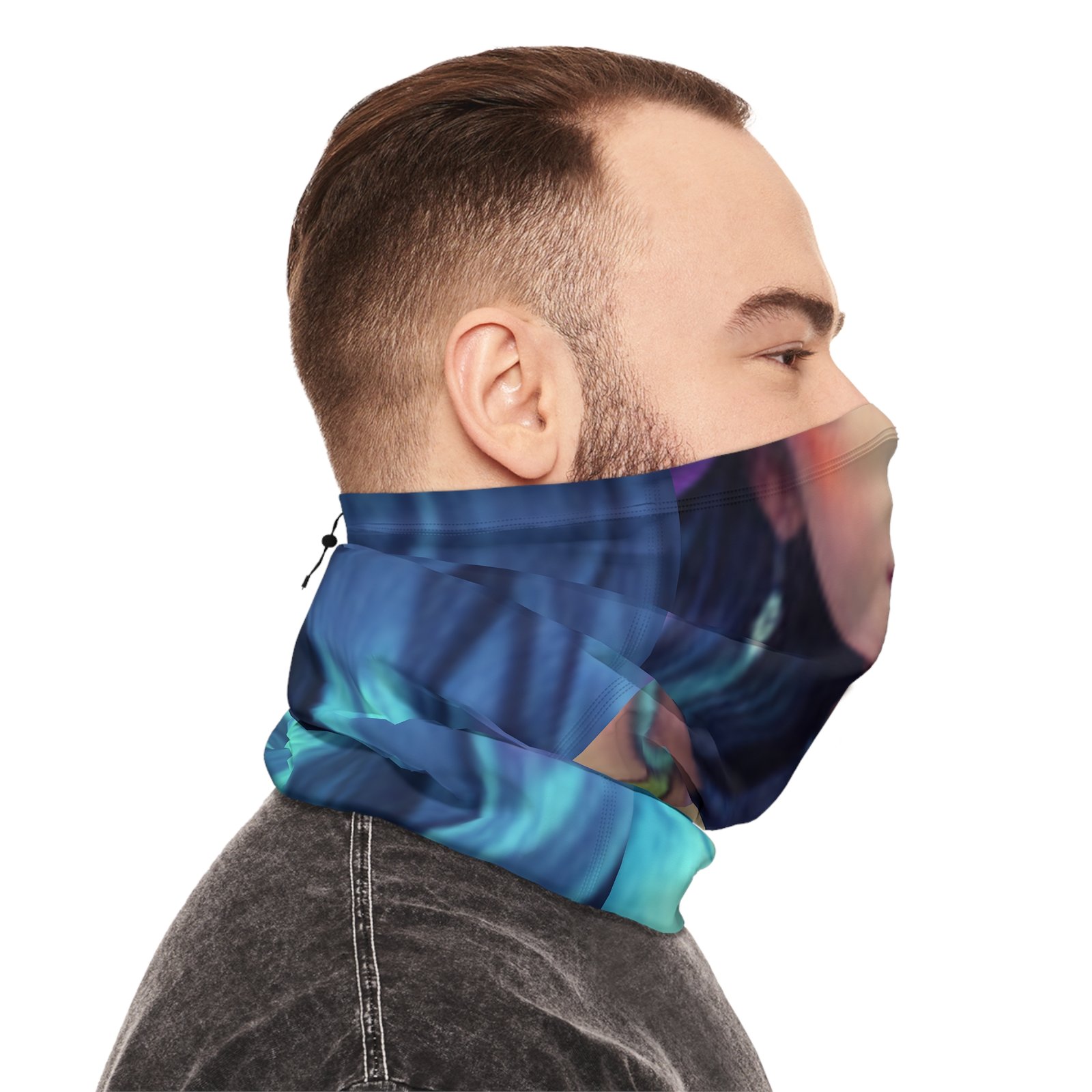 Cozy Winter Neck Gaiter with Drawstring - Image 6