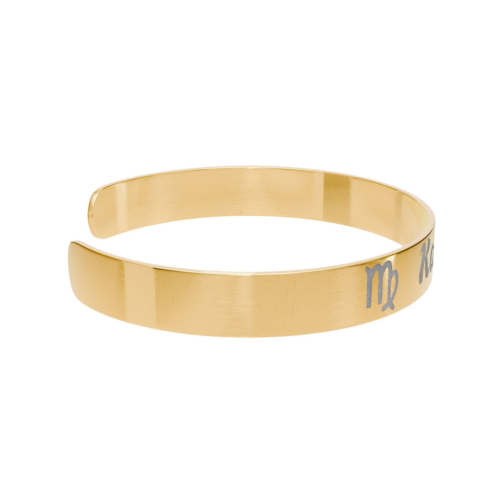 Personalized Engraved Cuff Bracelet with Zodiac Symbol - Image 6