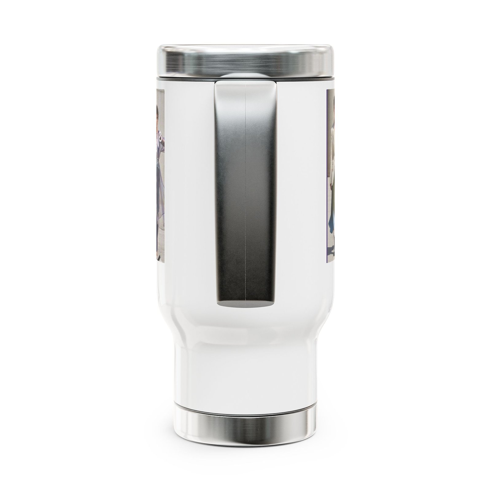 Personalized Stainless Steel Travel Mug - 14oz with Handle - Image 4