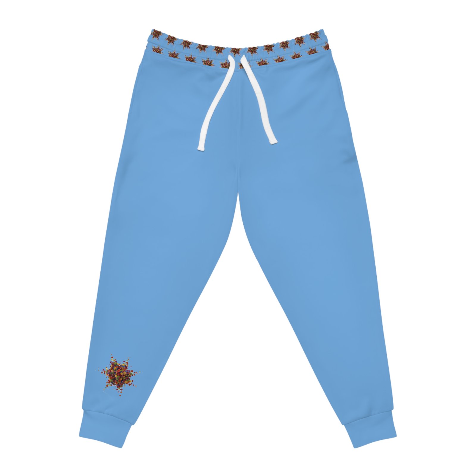 Trendy Athletic Joggers with Unique Design - Blue - Image 4