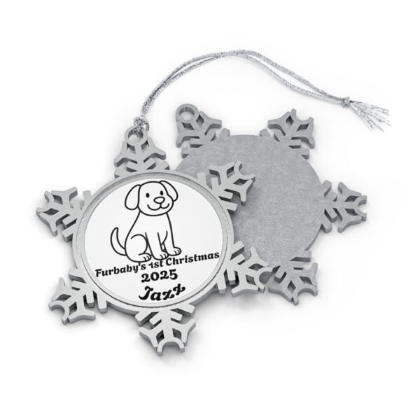Personalized Pewter Snowflake Ornament with Your Furbaby's Photo