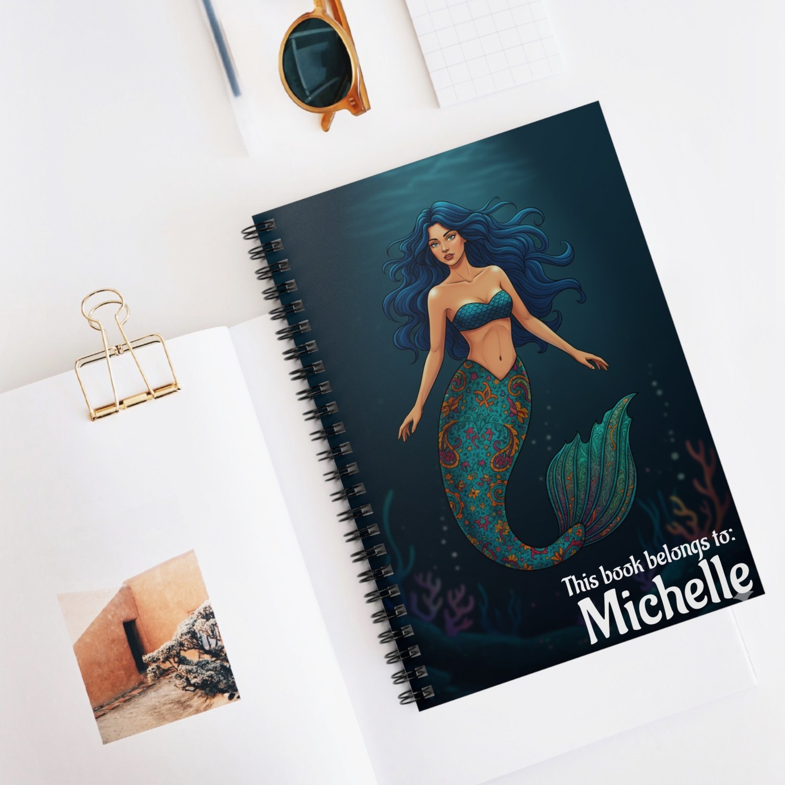 Personalized Mermaid Spiral Notebook - Image 5