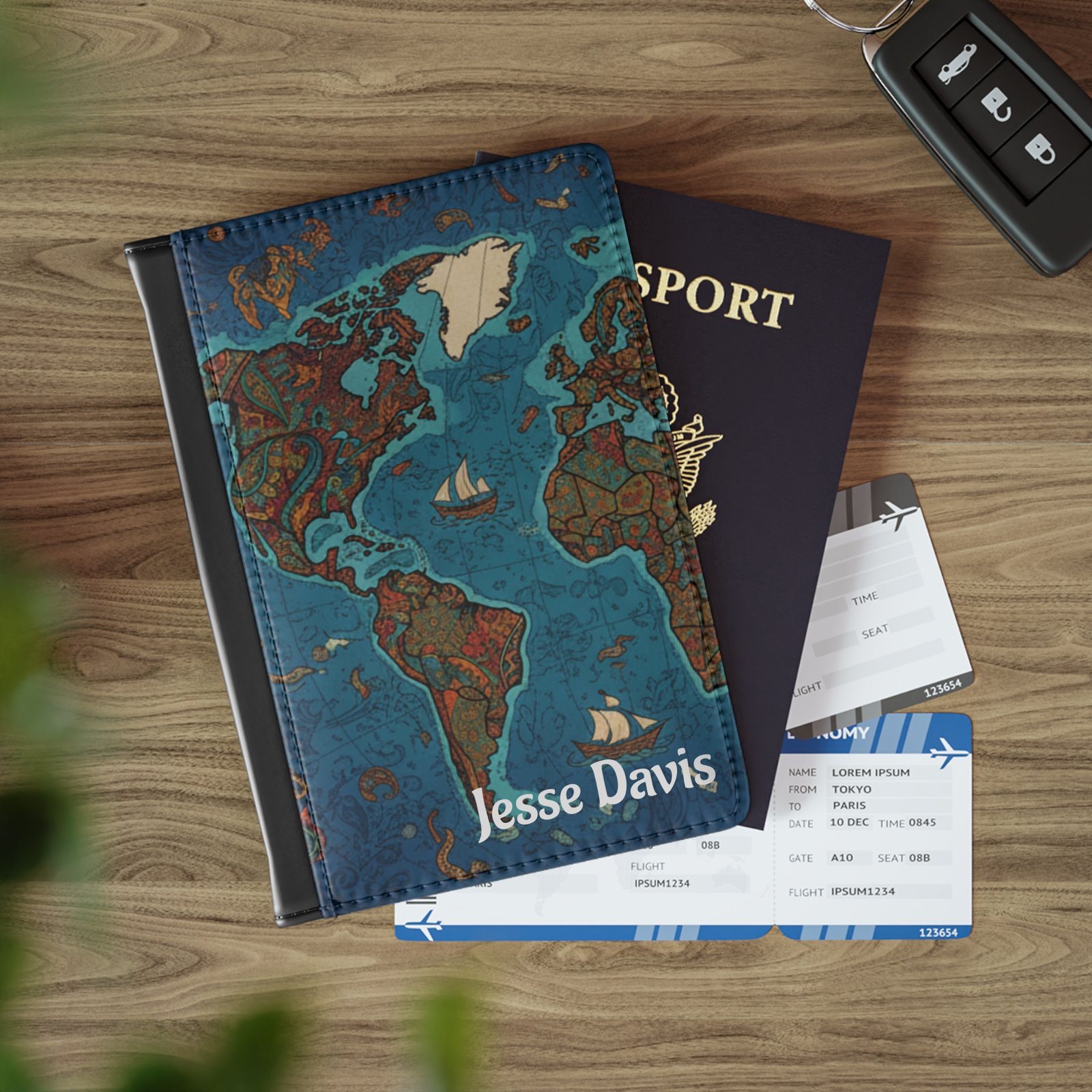 Personalized Vintage Map Passport Cover - Image 5