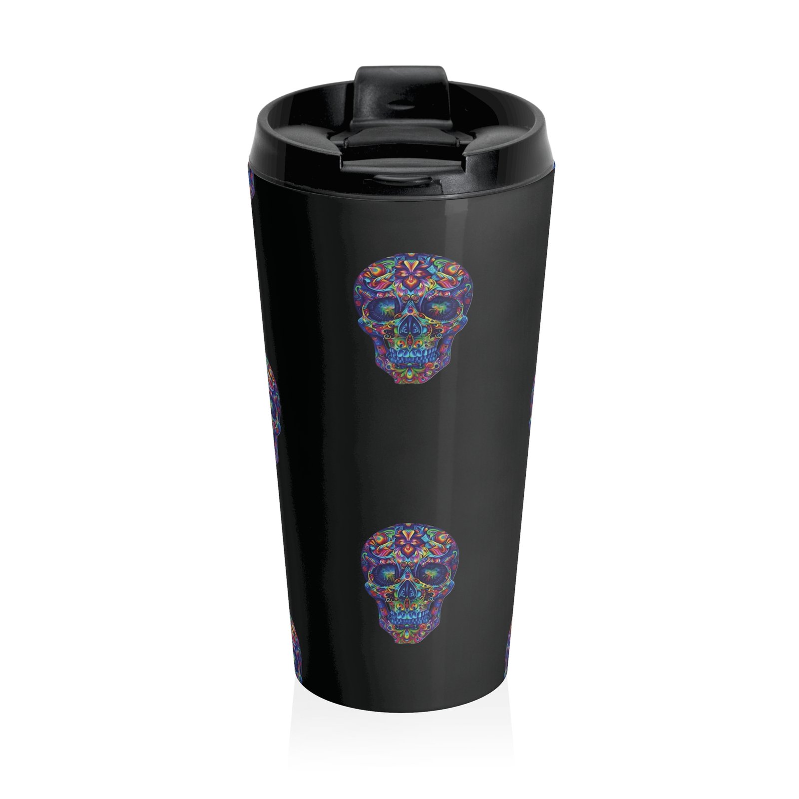 Personalized Vibrant Skull Travel Mug - Image 2