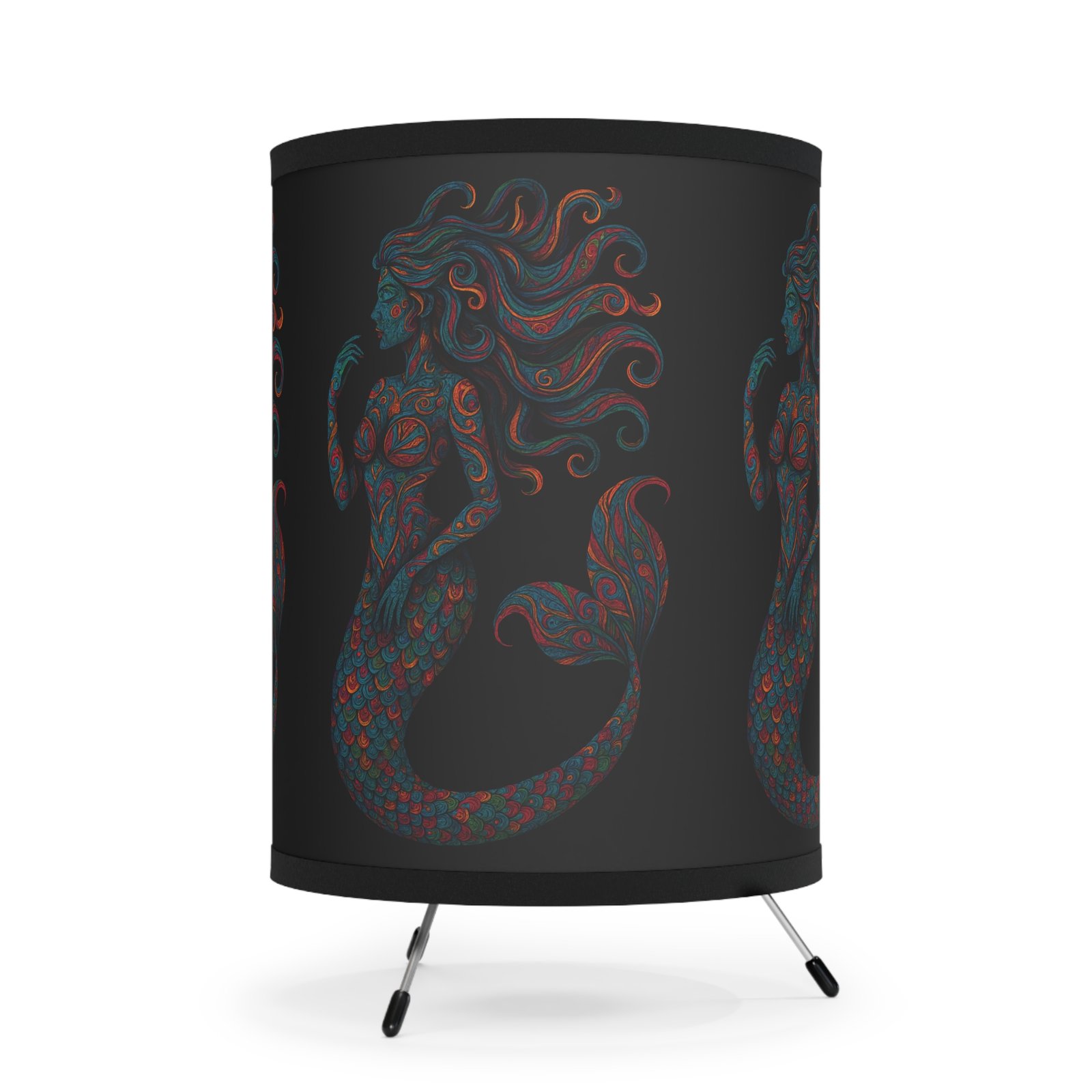 Psychedelic Mermaid Tripod Lamp - Image 3