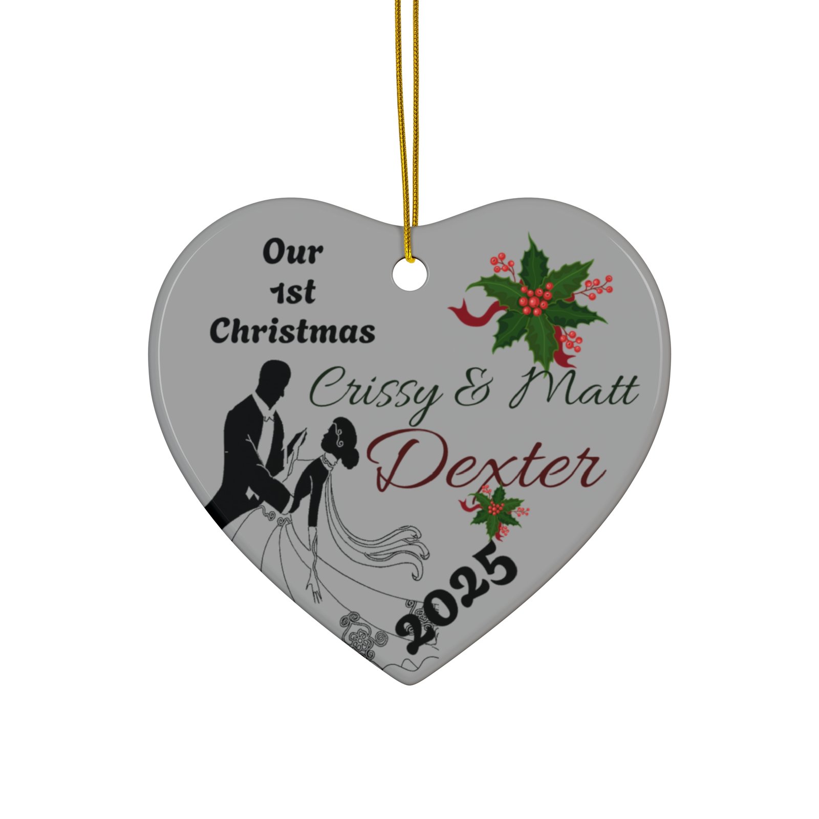 Personalized Wedding Ornament for 1st Christmas