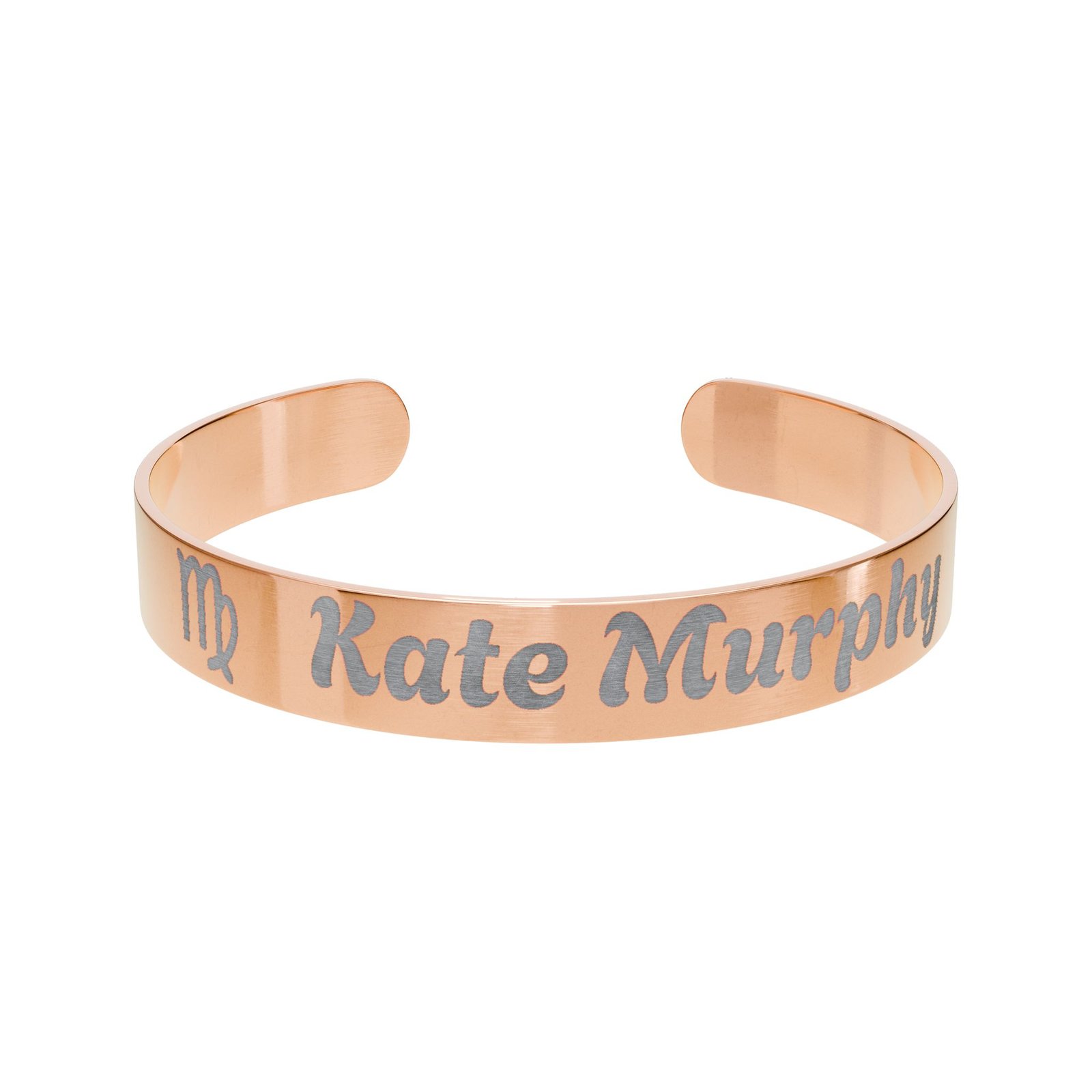 Personalized Engraved Cuff Bracelet with Zodiac Symbol