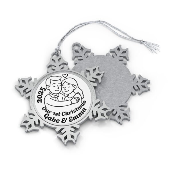 Personalized Pewter Snowflake Ornament with Your Photo