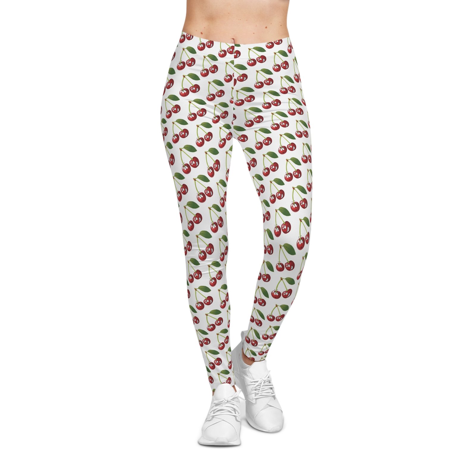 Sassy Cherry Print Women's Leggings - Stylish Casual Activewear - Image 3