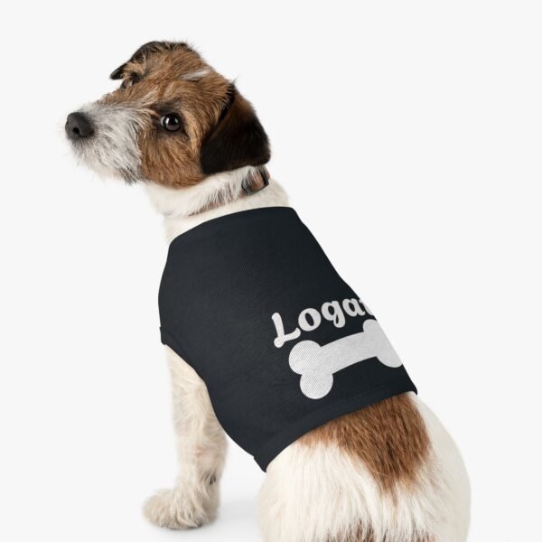 Personalized Pet Tank Top with Bone Print - Black