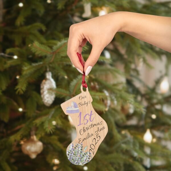 Personalized Wooden Baby's 1st Christmas w/Year Ornaments (and Magnet)