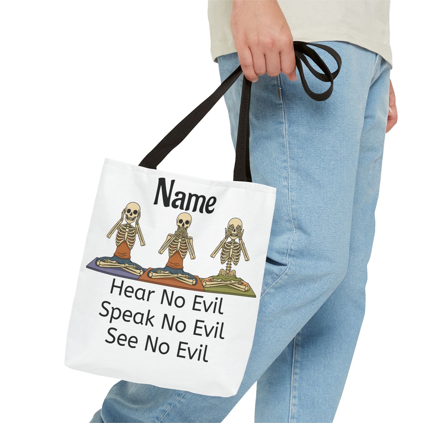 Personalized Funny Skeleton Tote Bag - Image 5