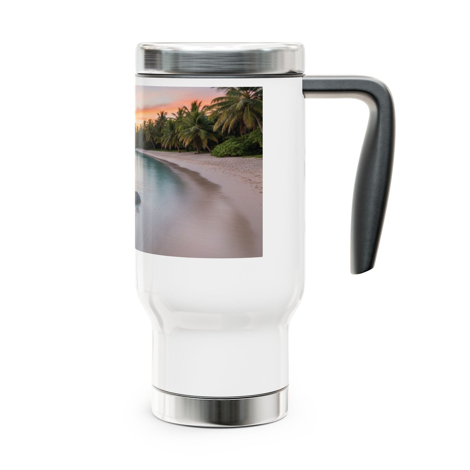 Personalized Stainless Steel Travel Mug - 14oz with Handle - Image 4
