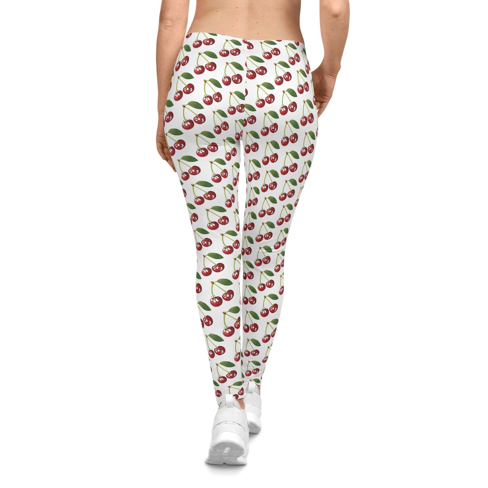 Sassy Cherry Print Women's Leggings - Stylish Casual Activewear - Image 4
