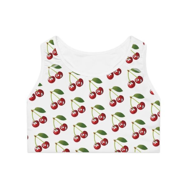 Sassy Cherry Print Sports Bra - Vibrant & Supportive Activewear