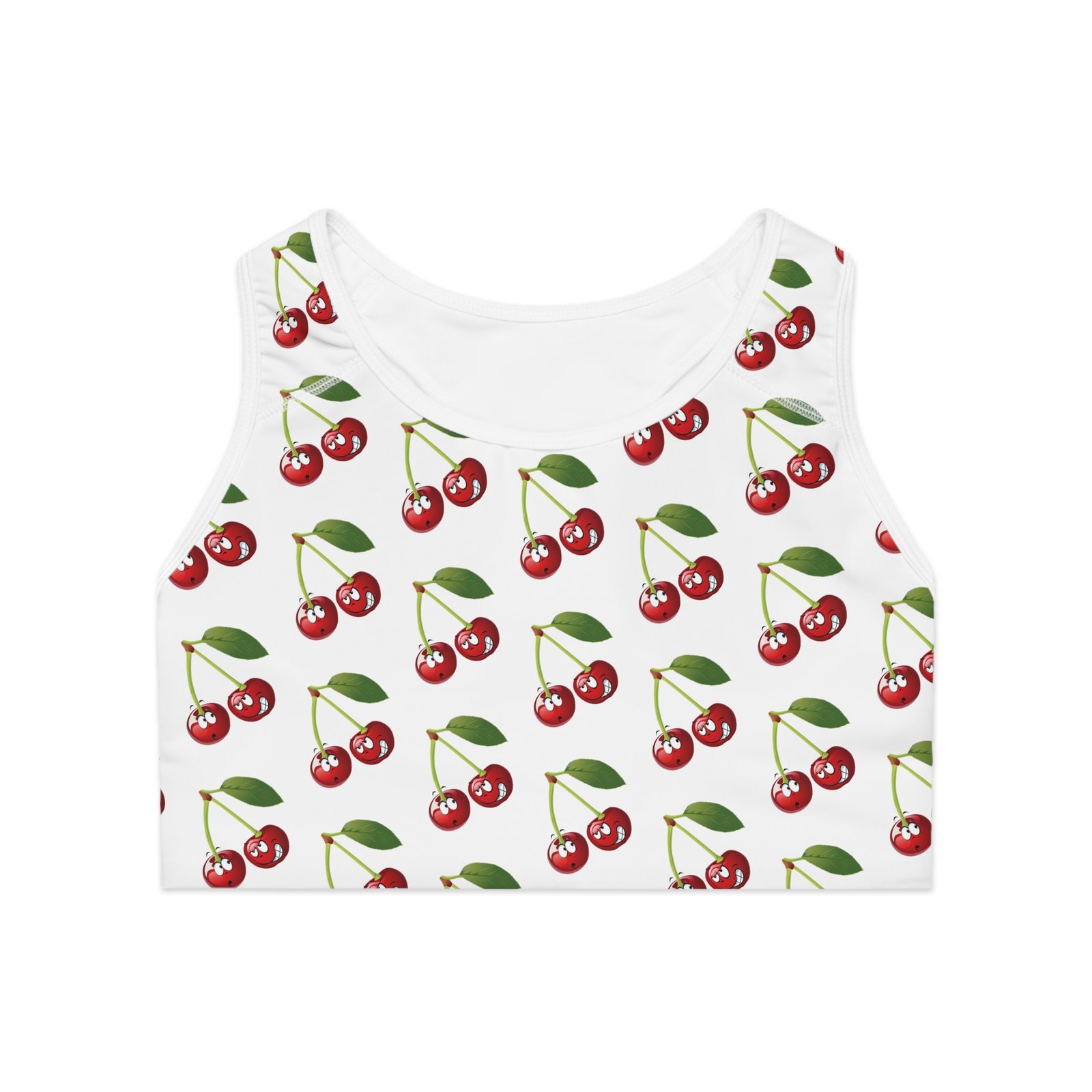 Sassy Cherry Print Sports Bra - Vibrant & Supportive Activewear
