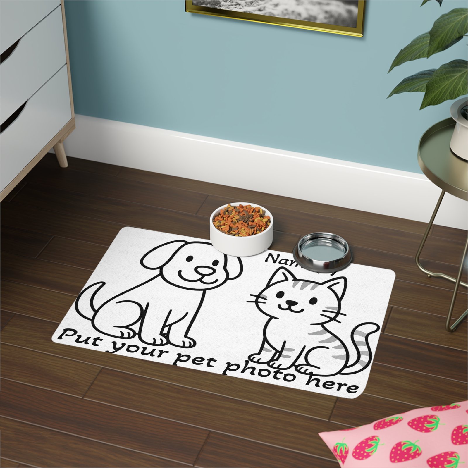 Personalized Pet Food Mat with Photo and Name - Image 4