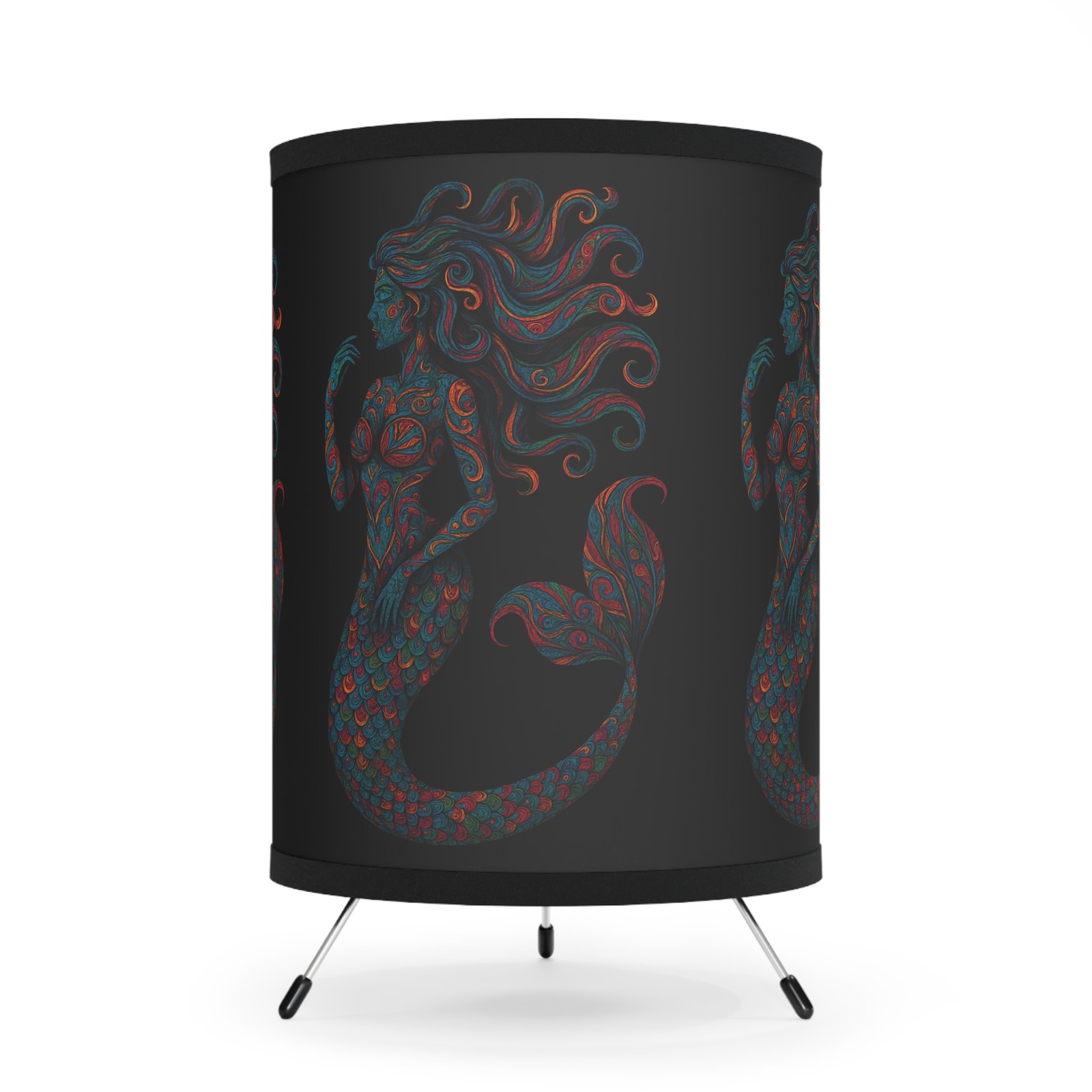 Psychedelic Mermaid Tripod Lamp