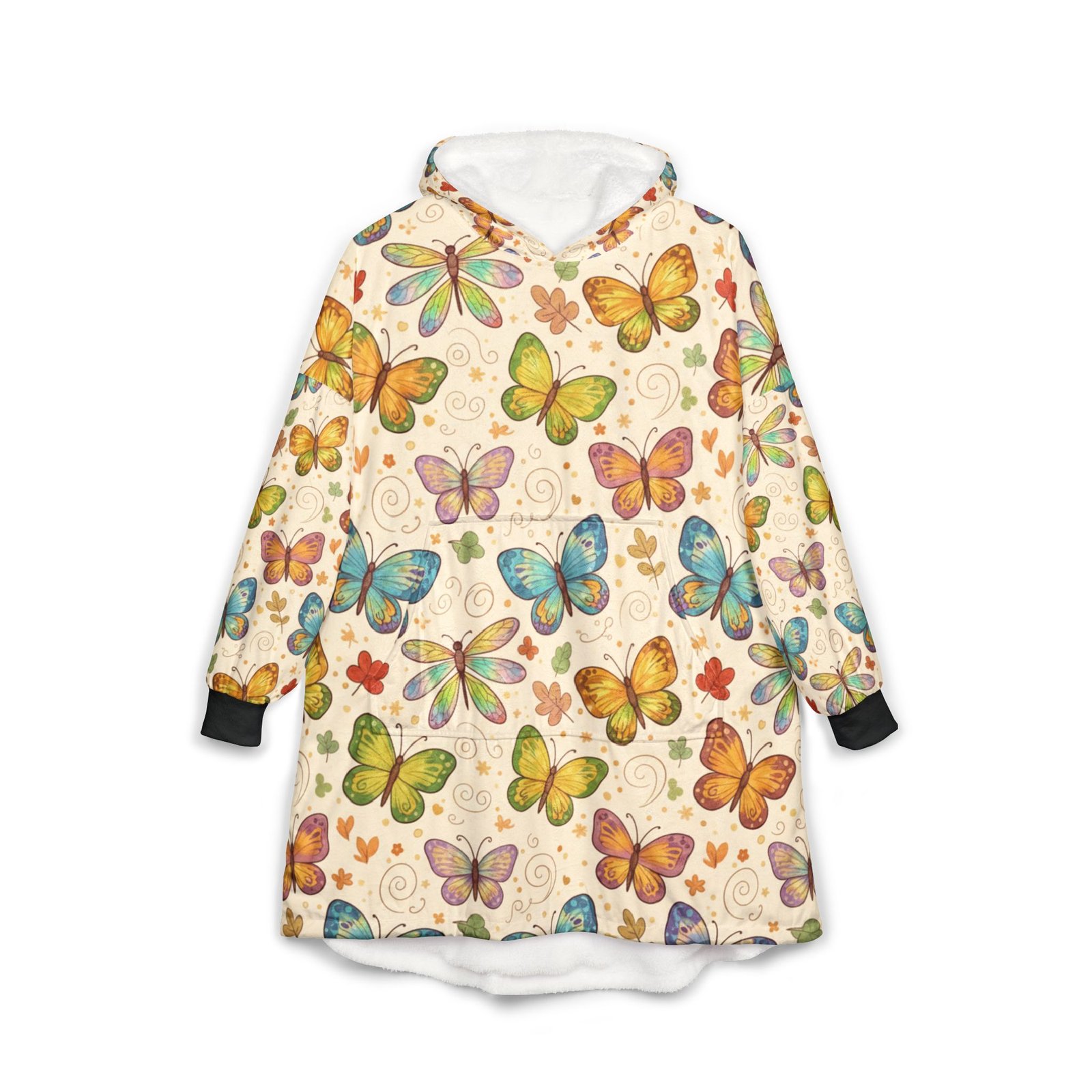 Cozy Butterflies and Dragonflies Themed Hooded Blanket - Image 3