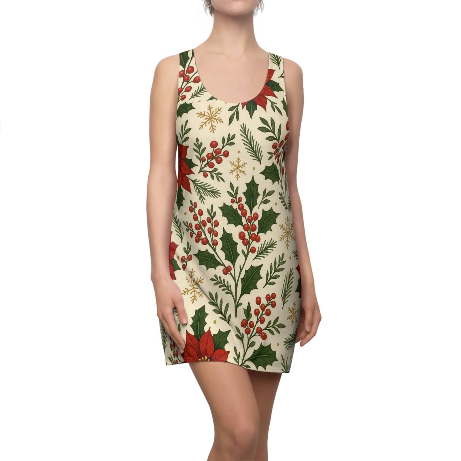 Festive Floral Racerback Dress