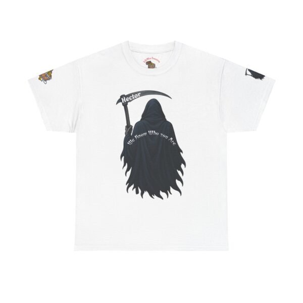 Personalized Grimm Reaper with Scythe Cotton Tee
