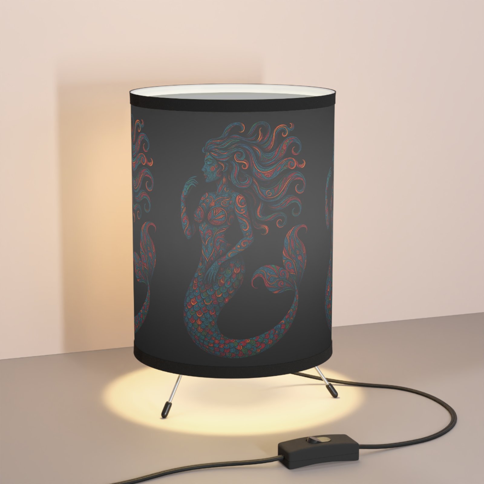 Psychedelic Mermaid Tripod Lamp - Image 4