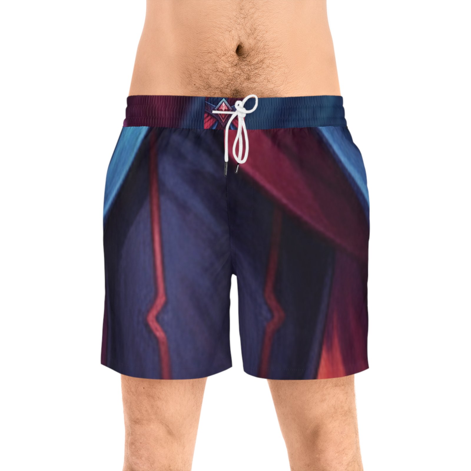 Stylish Men's Vibrant Fantasy Mid-Length Swim Shorts - Image 3