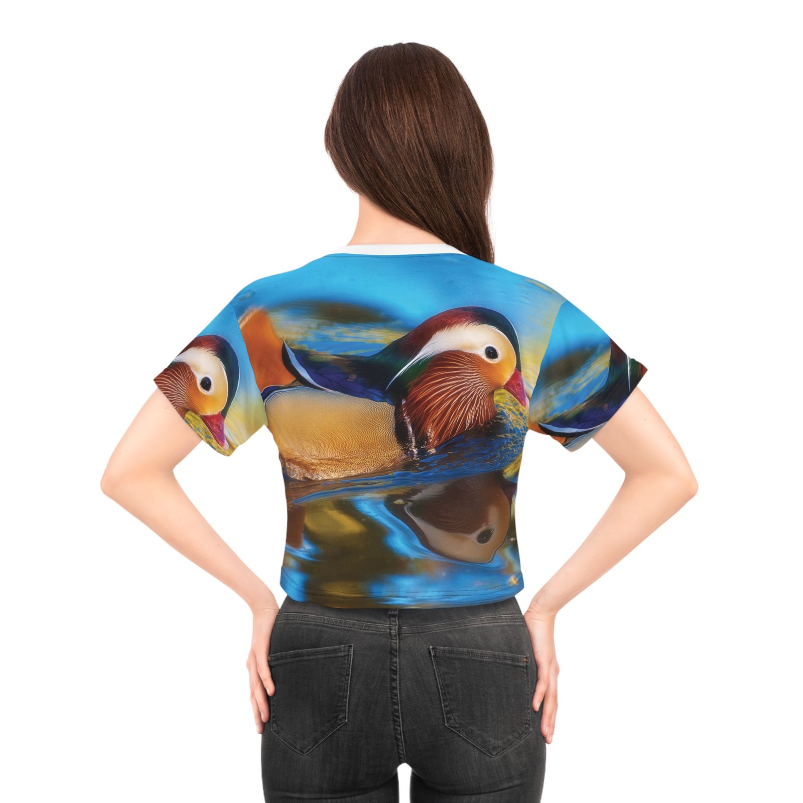 Vibrant Duck Print Crop Tee - Image 8