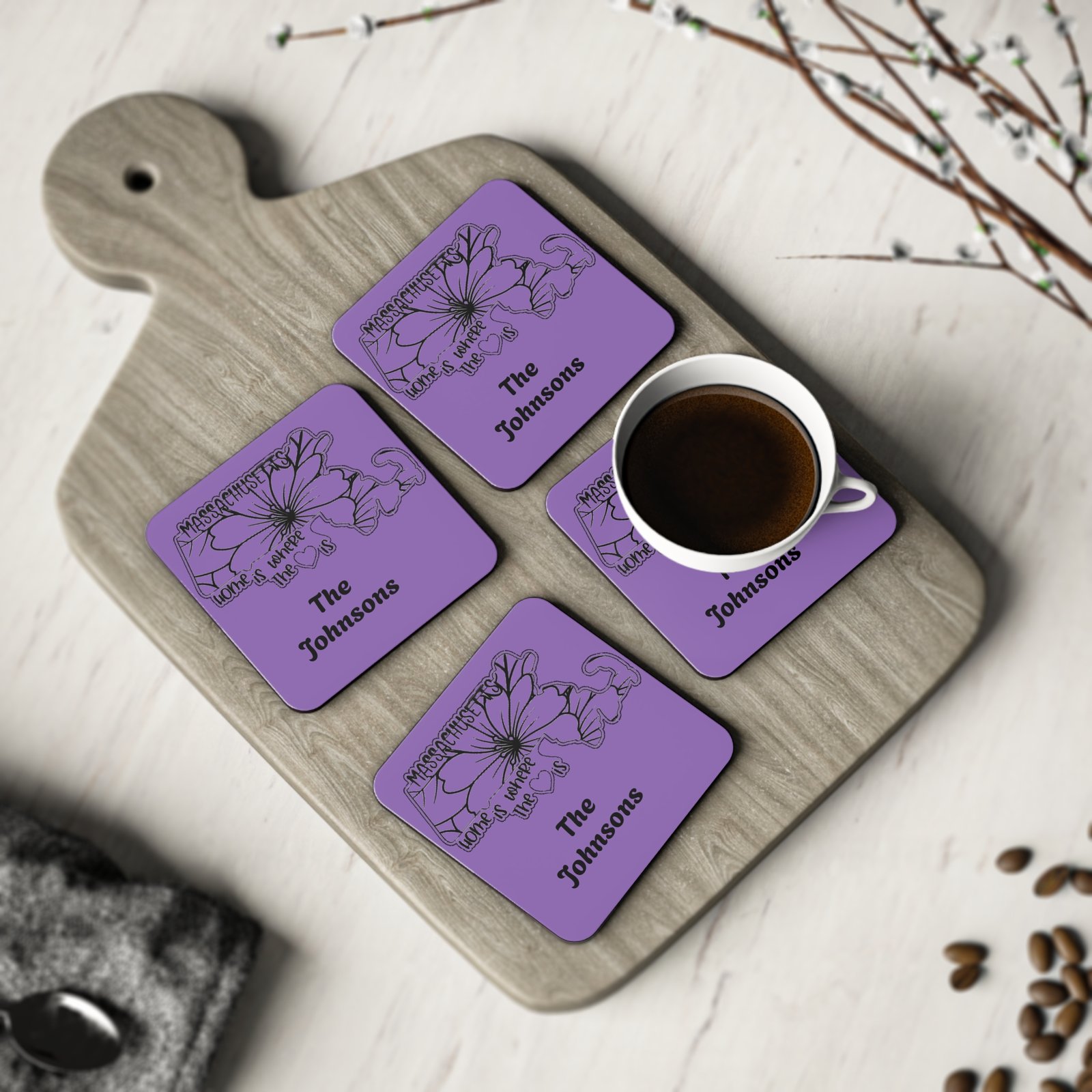 Massachusetts Coasters - Purple - Image 4