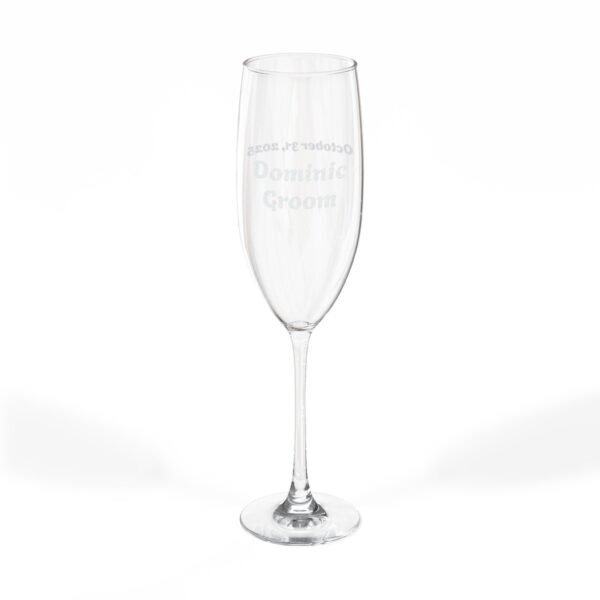 Engraved Groom Champagne Glass