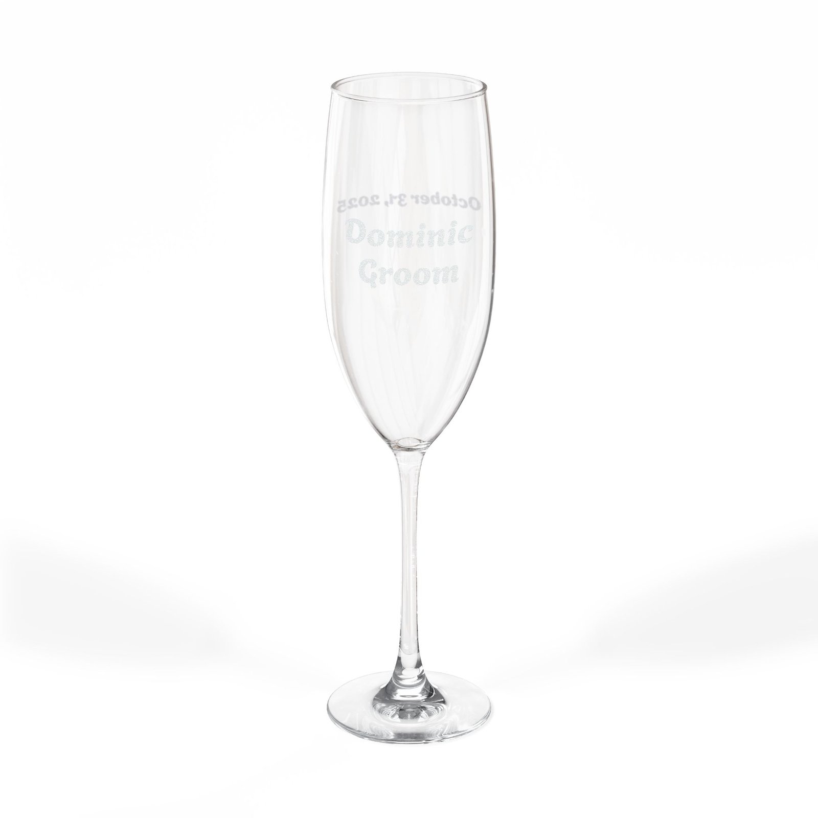 Engraved Groom Champagne Glass