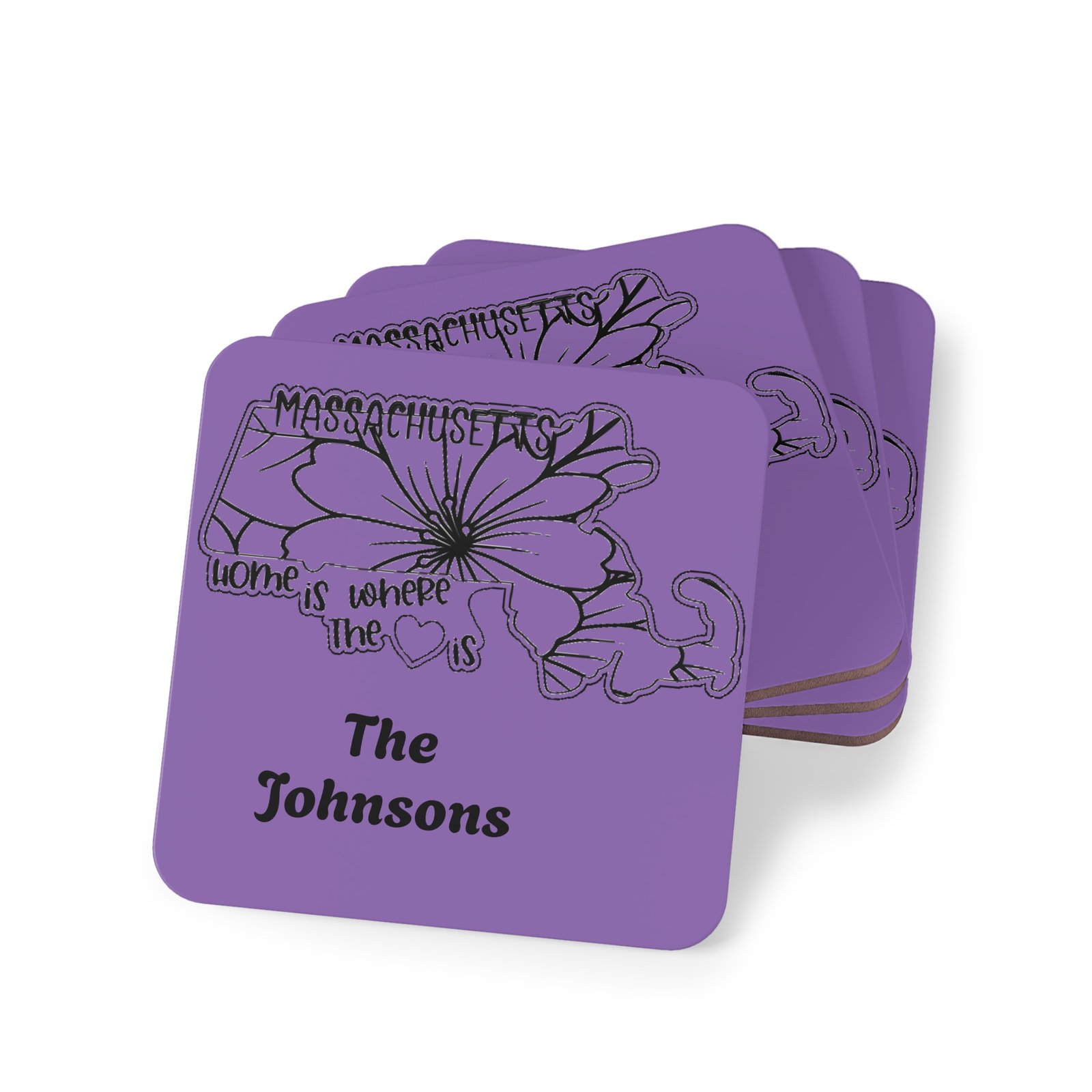 Massachusetts Coasters - Purple - Image 3
