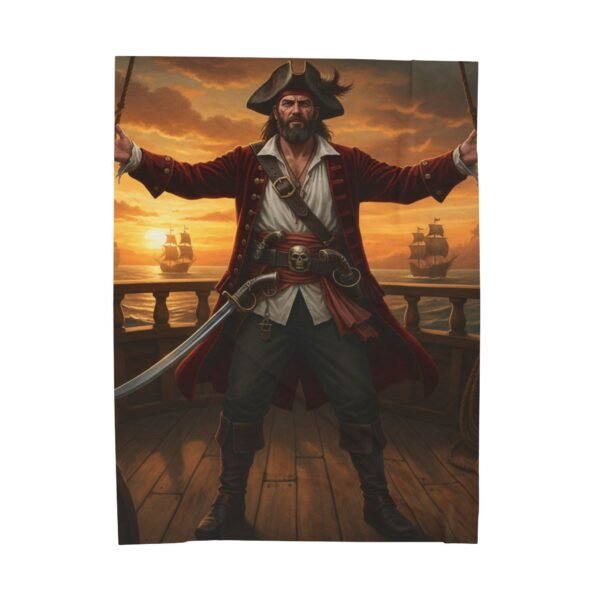Pirate-Themed Velveteen Plush Blanket