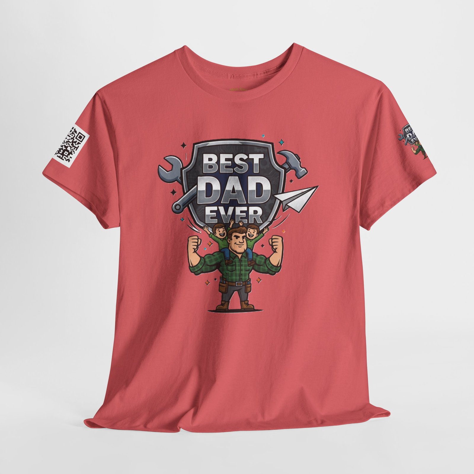 Personalized Best Dad Ever Heavy Cotton Tee - Image 4