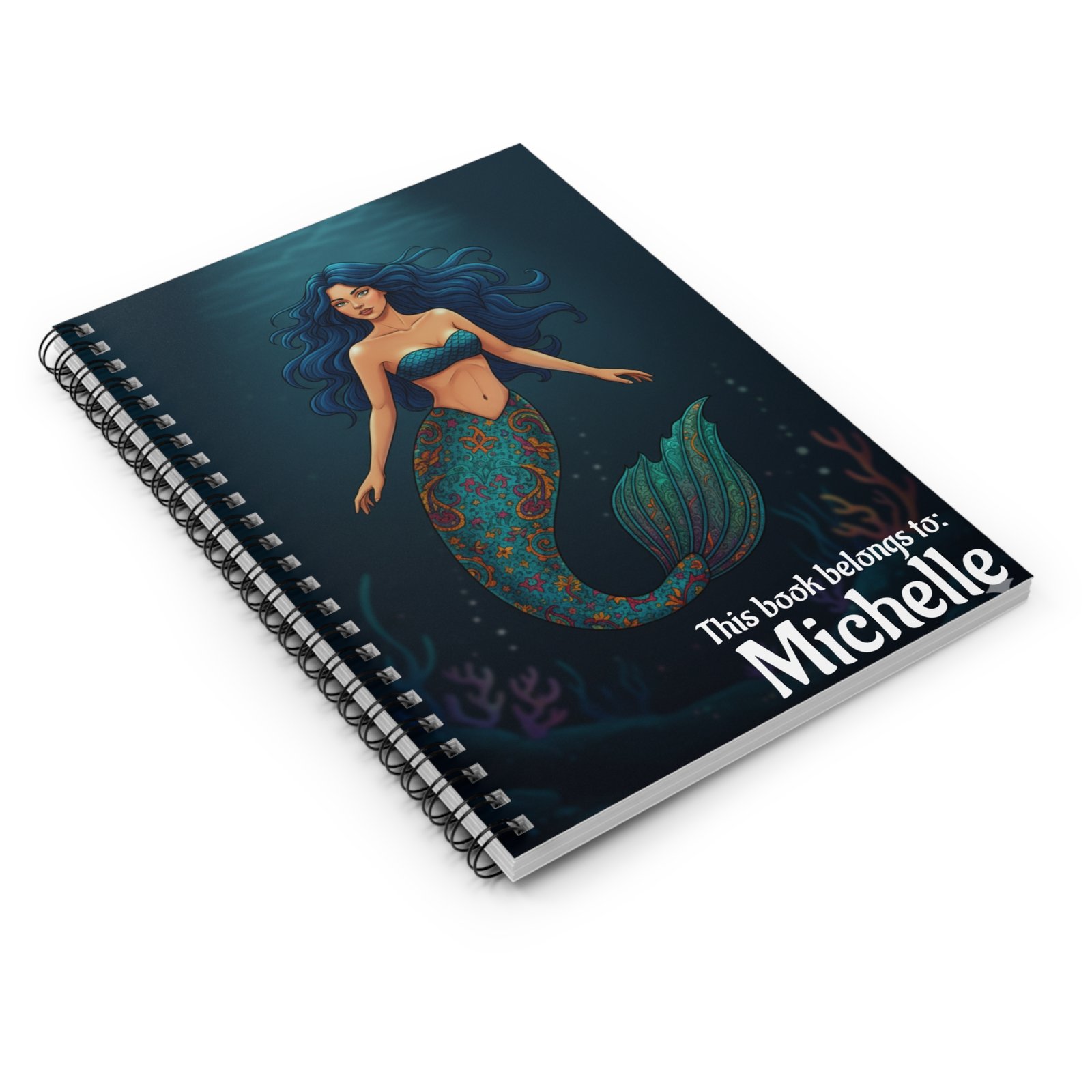 Personalized Mermaid Spiral Notebook - Image 3