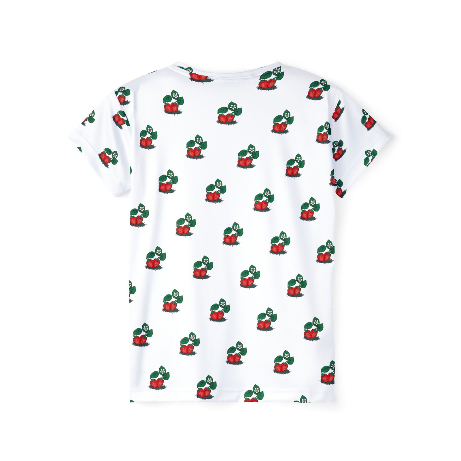 Smiling Strawberries Print Women's Sports Jersey - Image 2