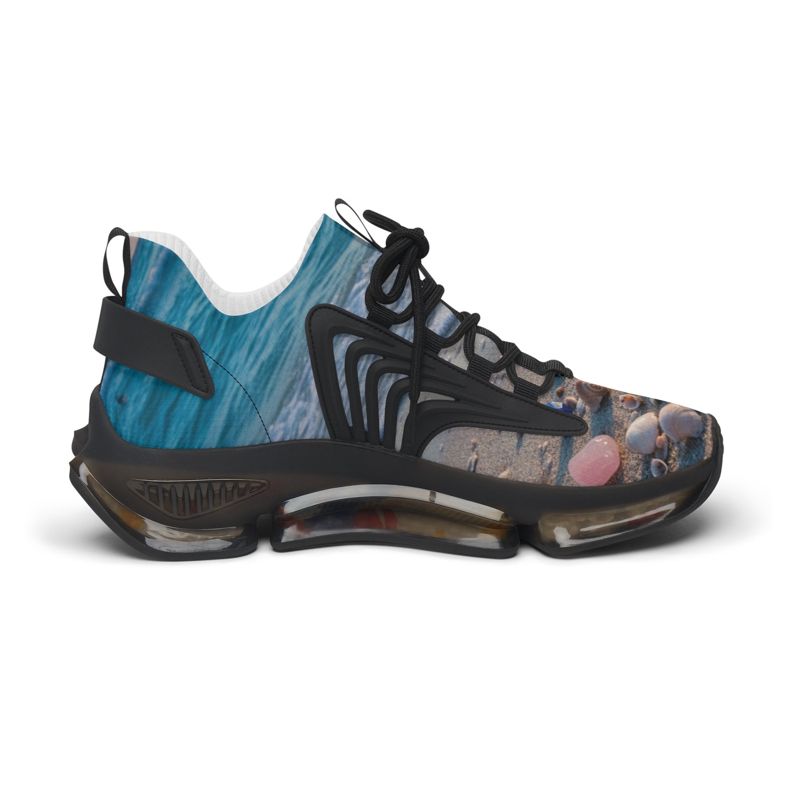 Ocean-Inspired with Gems and Crystals Women's Mesh Sneakers - Image 8