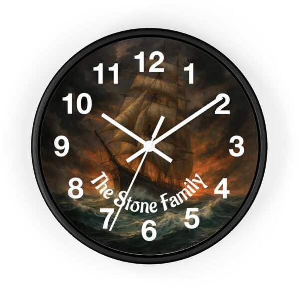 Personalized Clipper Ship Family Wall Clock