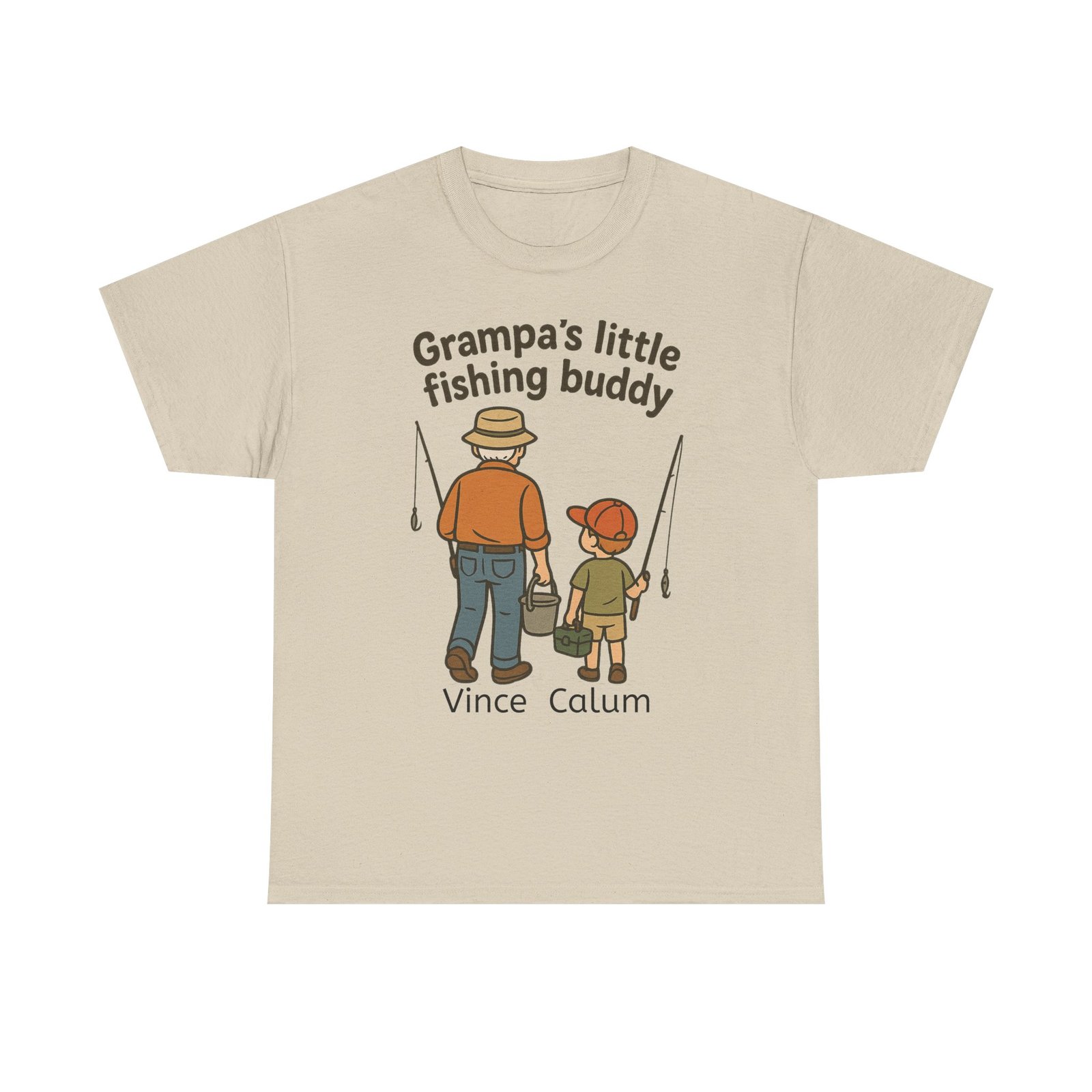 Personalized Grampa's Little Fishing Buddy Tee - Image 3