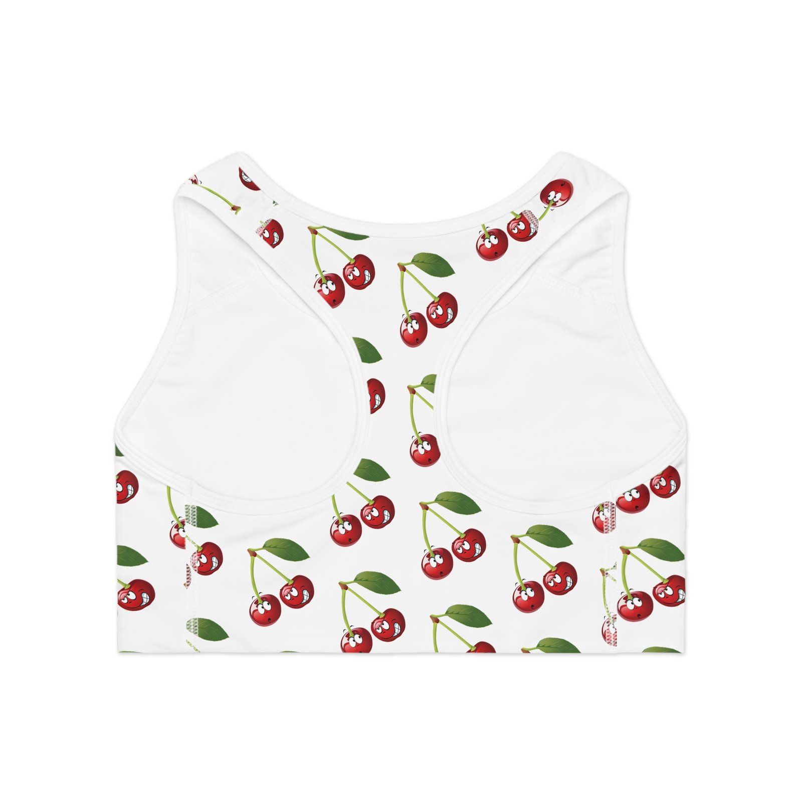 Sassy Cherry Print Sports Bra - Vibrant & Supportive Activewear - Image 2