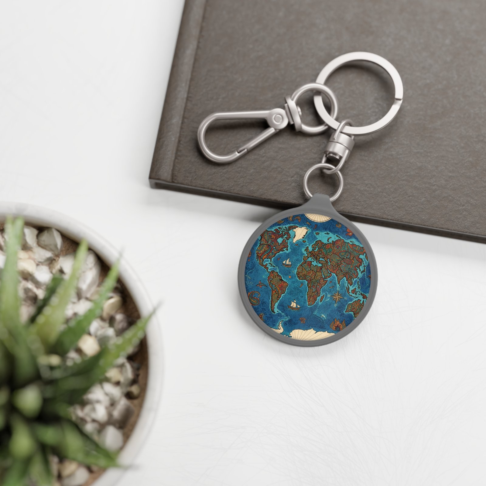 Vintage Map Keyring Tag - Image 4