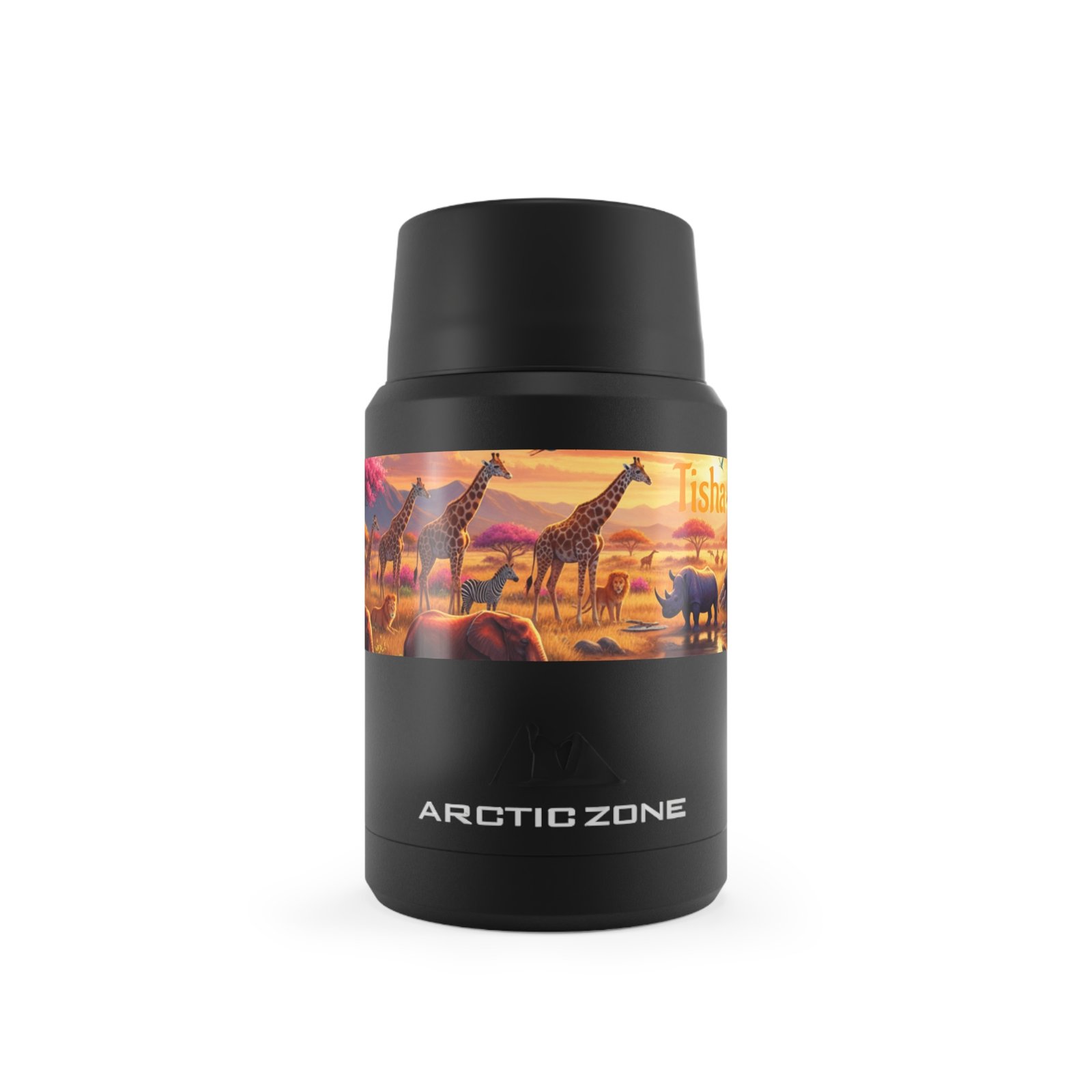Personalized Giraffe Print Food Storage - Insulated Titan Flask