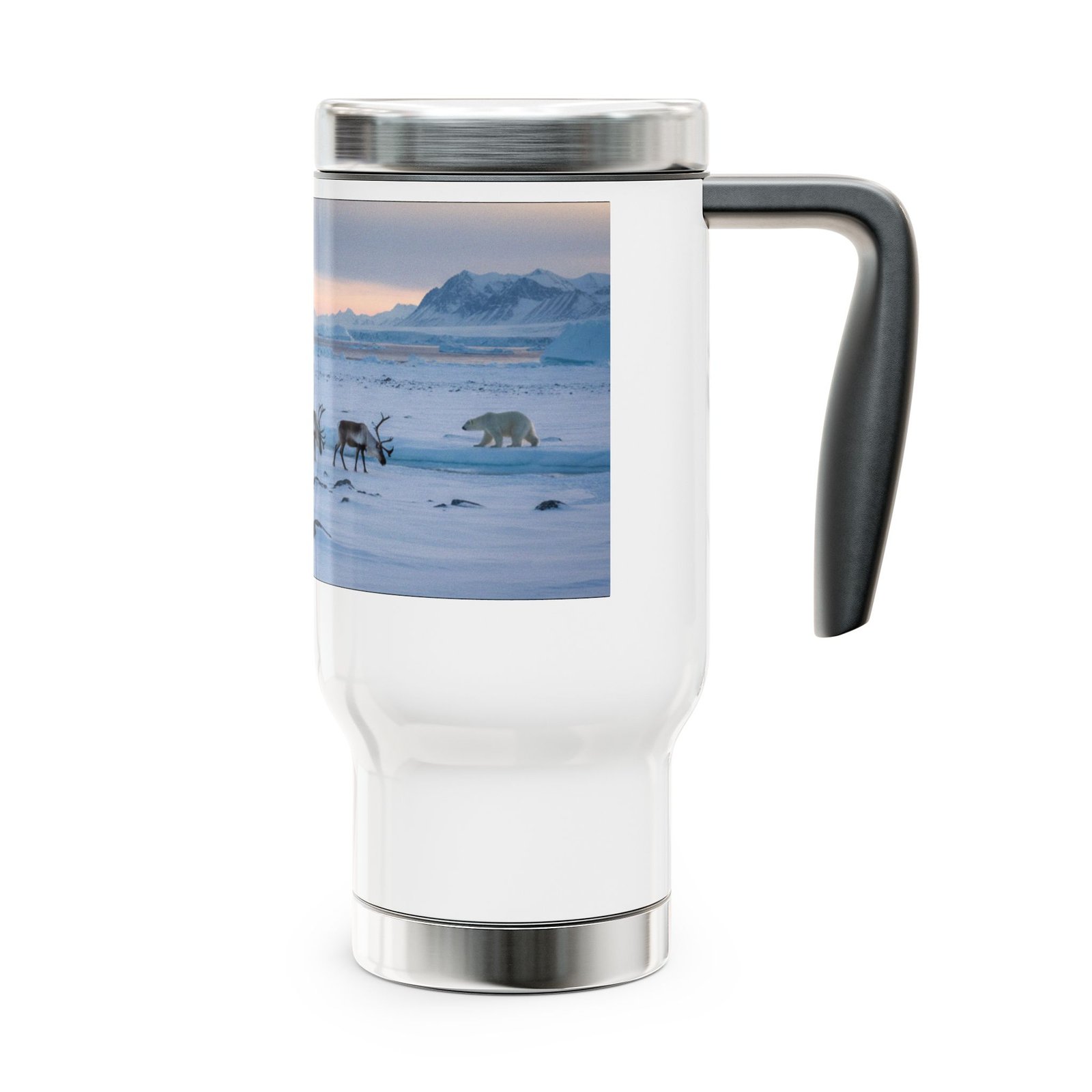 Personalized Stainless Steel Travel Mug - 14oz with Handle - Image 4