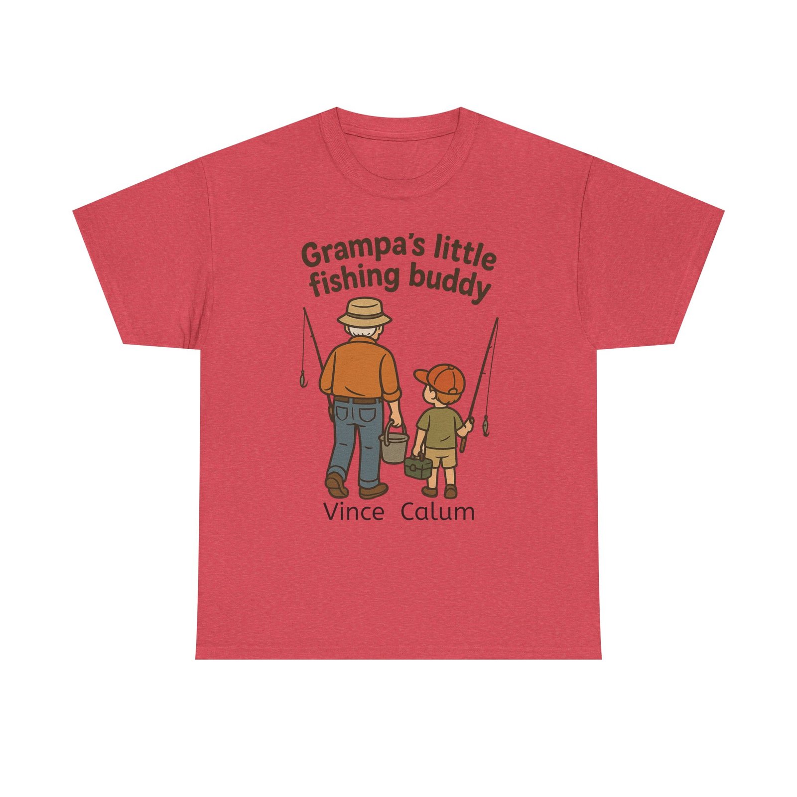 Personalized Grampa's Little Fishing Buddy Tee - Image 11